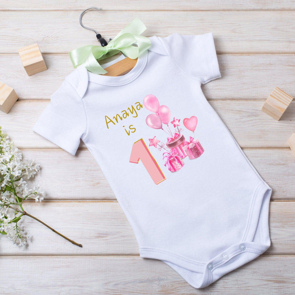 Personalised First Birthday Balloons T Shirt