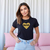 Personalised Glitter Heart Pink T Shirt, Valentines Day Heart Shirts for Women, Gold Glitter Heart Shirt, Funny Shirt, Valentine's Day Gift