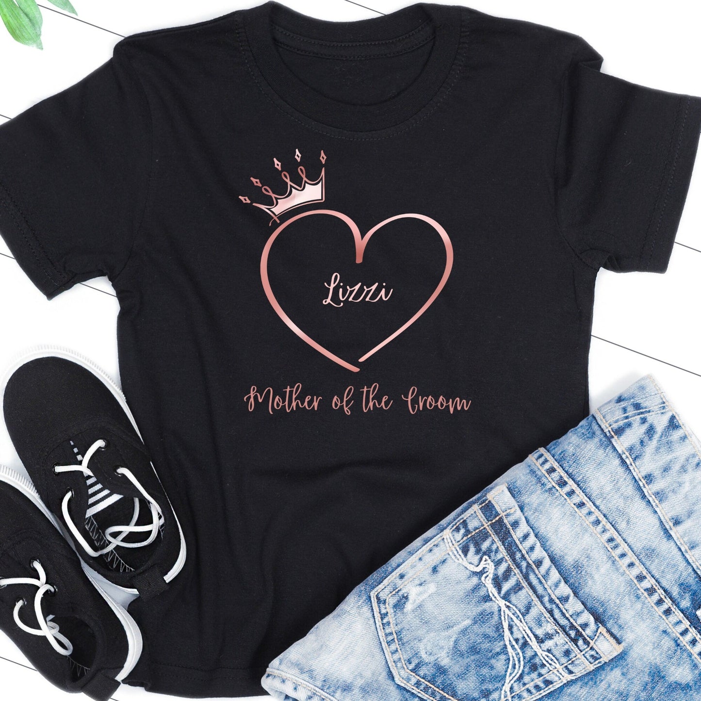 Personalised Hen Party T-Shirt - Heart & Crown Design, Bride Gift, Team Bride Shirt, Bachelorette Party Tee