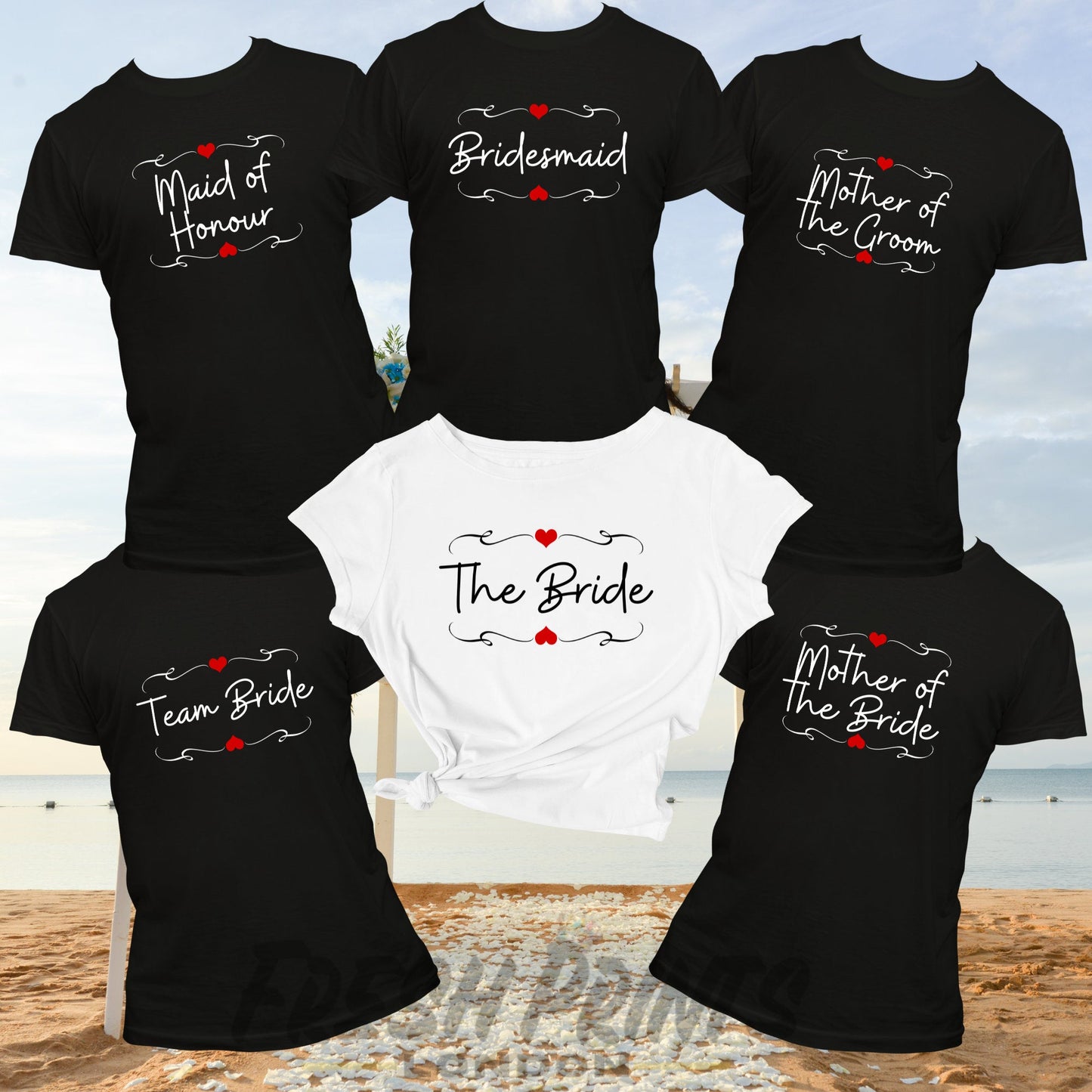 Personalised Hen Party T-Shirt With Border and Heart