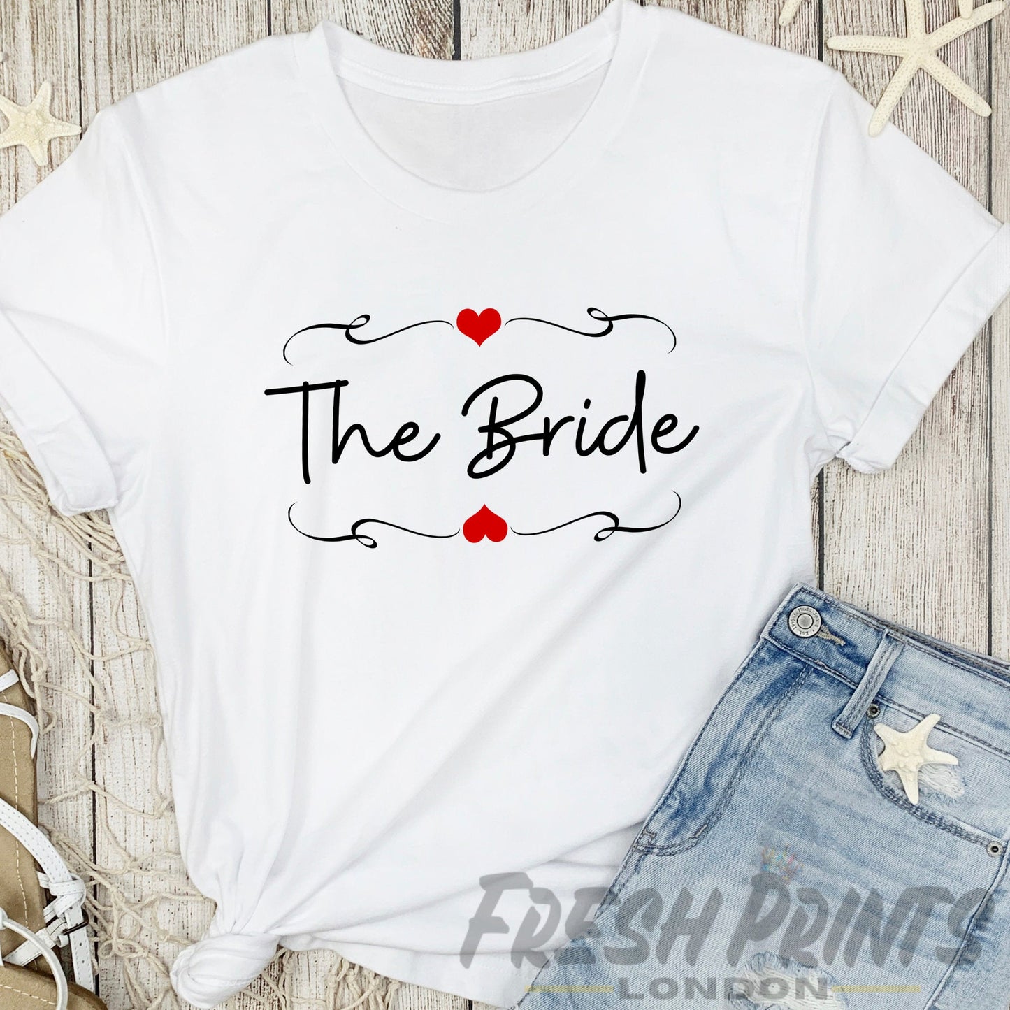 Personalised Hen Party T-Shirt With Border and Heart