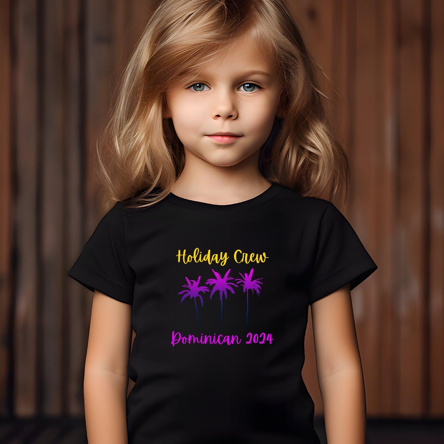 Personalised Holiday Crew T-Shirts – Custom Three Palm Tree Vacation Tees for the Whole Family