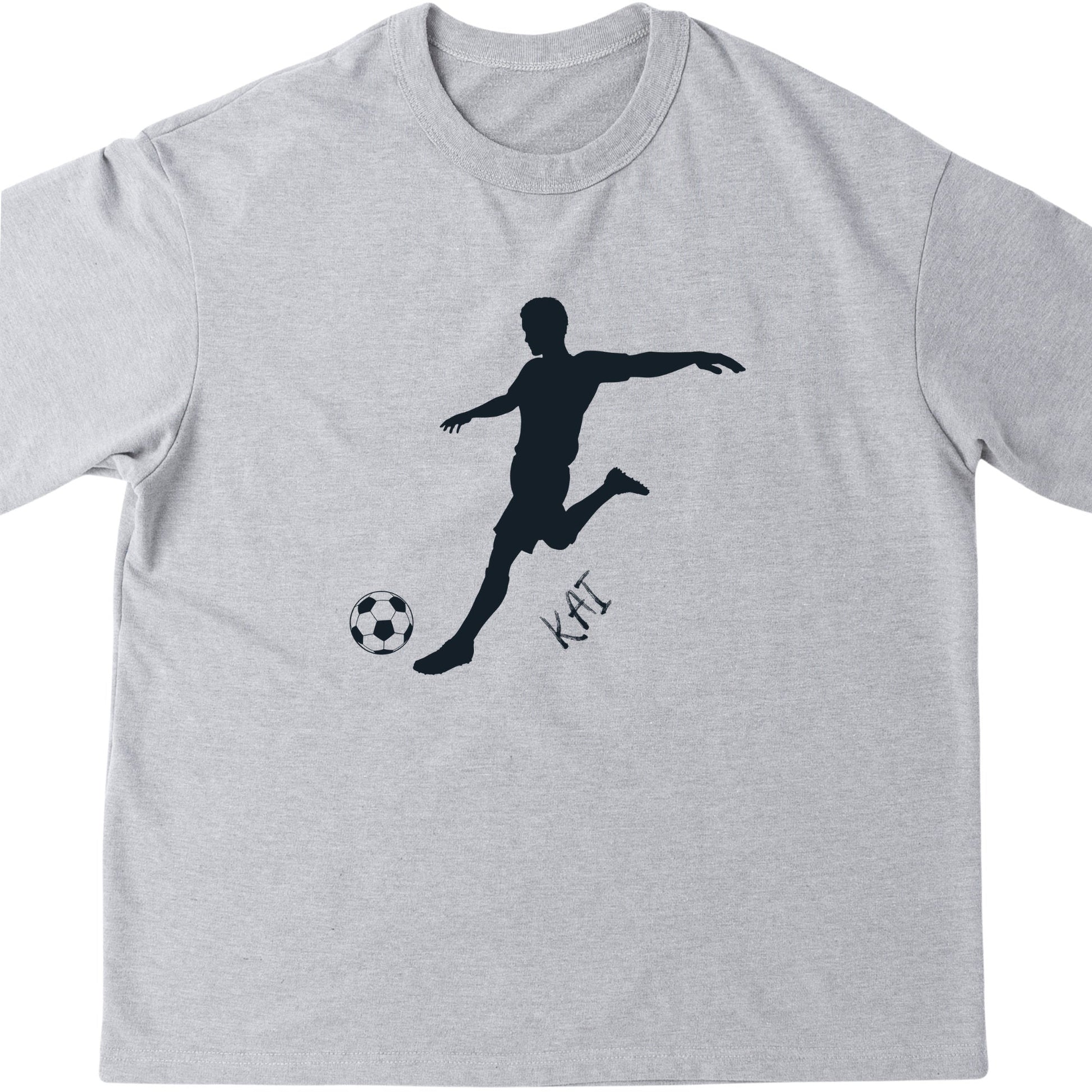 Personalised Kids Football T-Shirt - Custom Name Soccer Sports Tee