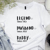 Custom Dates Daddy Name T Shirt