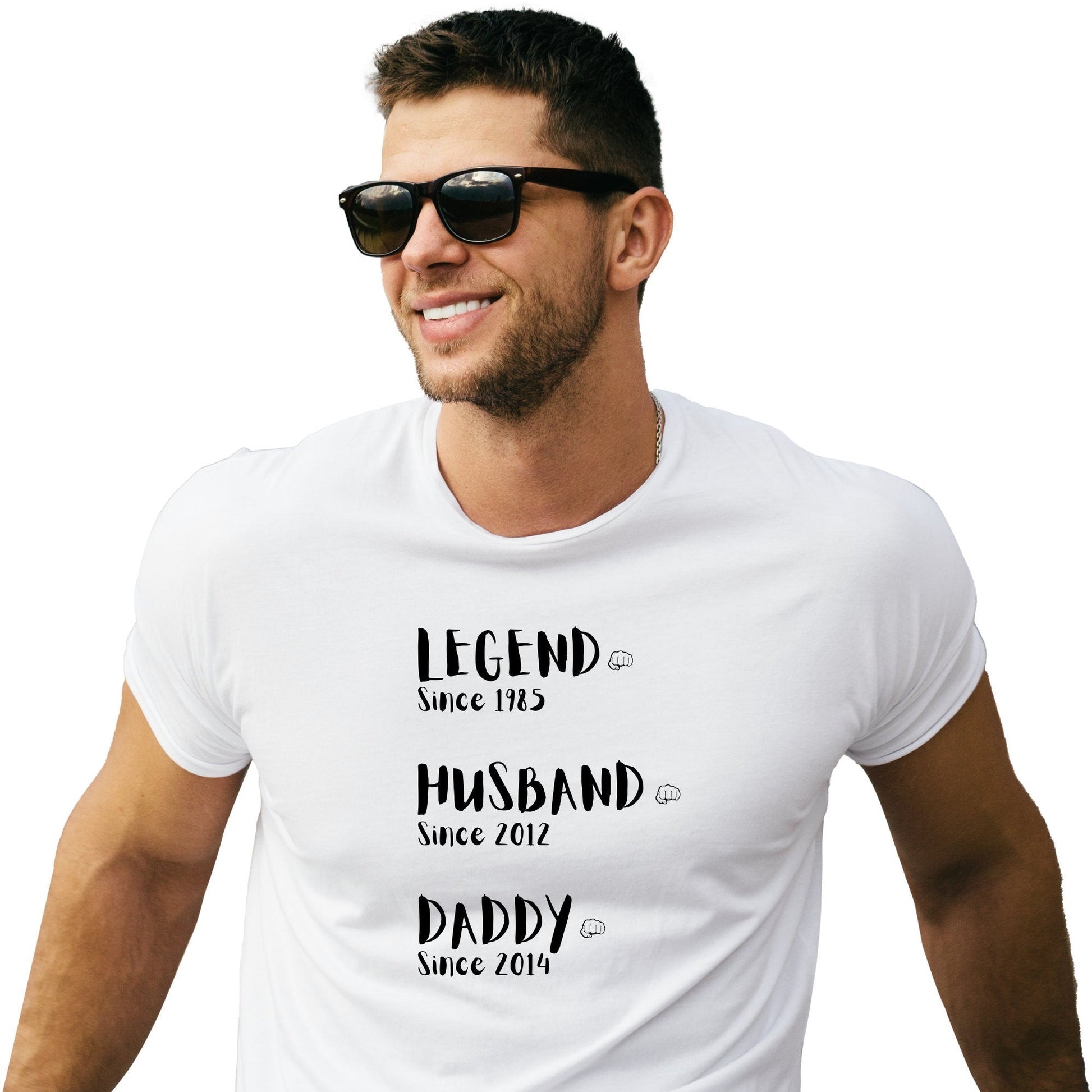 Personalised Legend Husband Daddy Name T-Shirt with Custom Dates