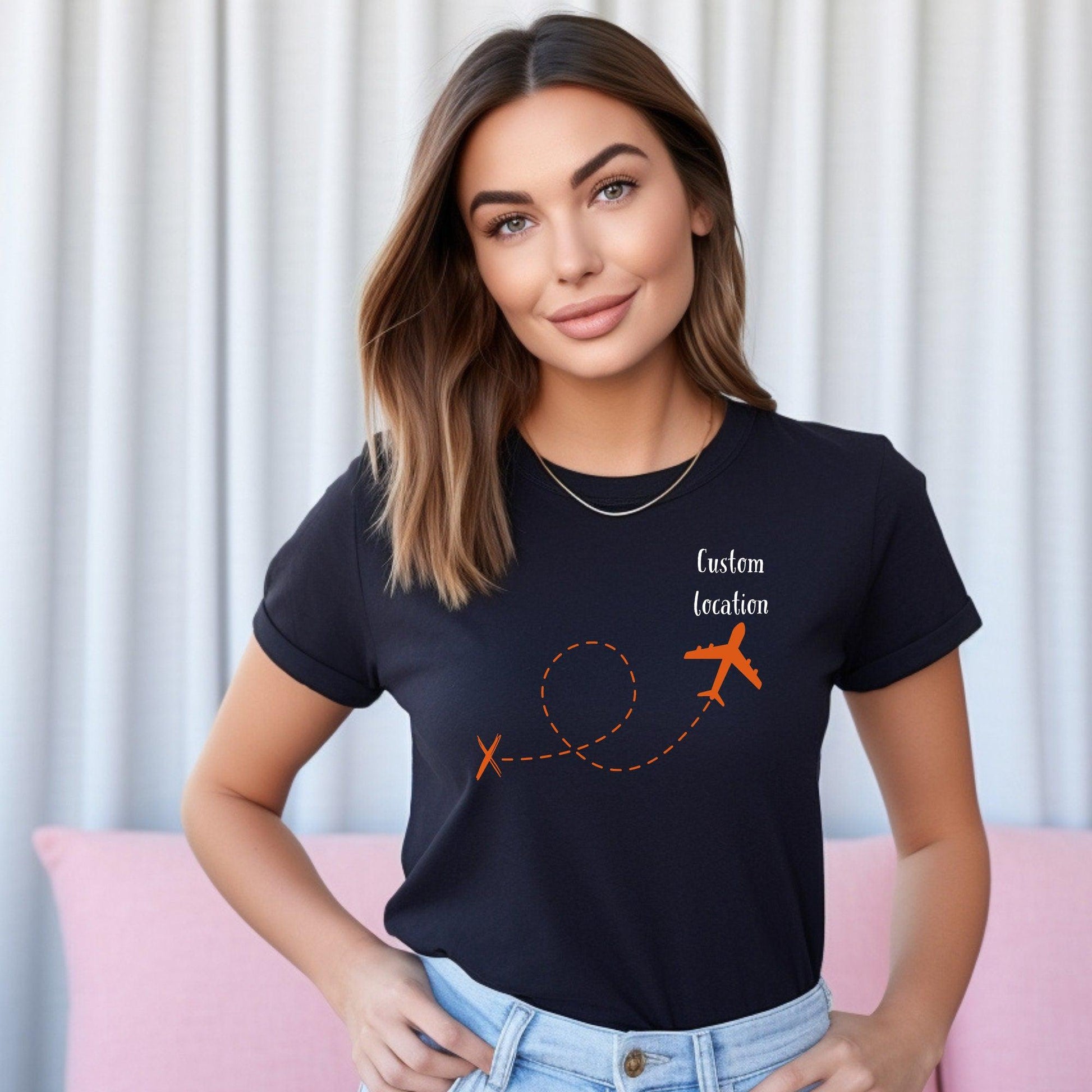 Personalised Location Family T-Shirt - Custom Vacation & Traveler Tee Adventure & Holiday Shirt Airplane Mode Ready!