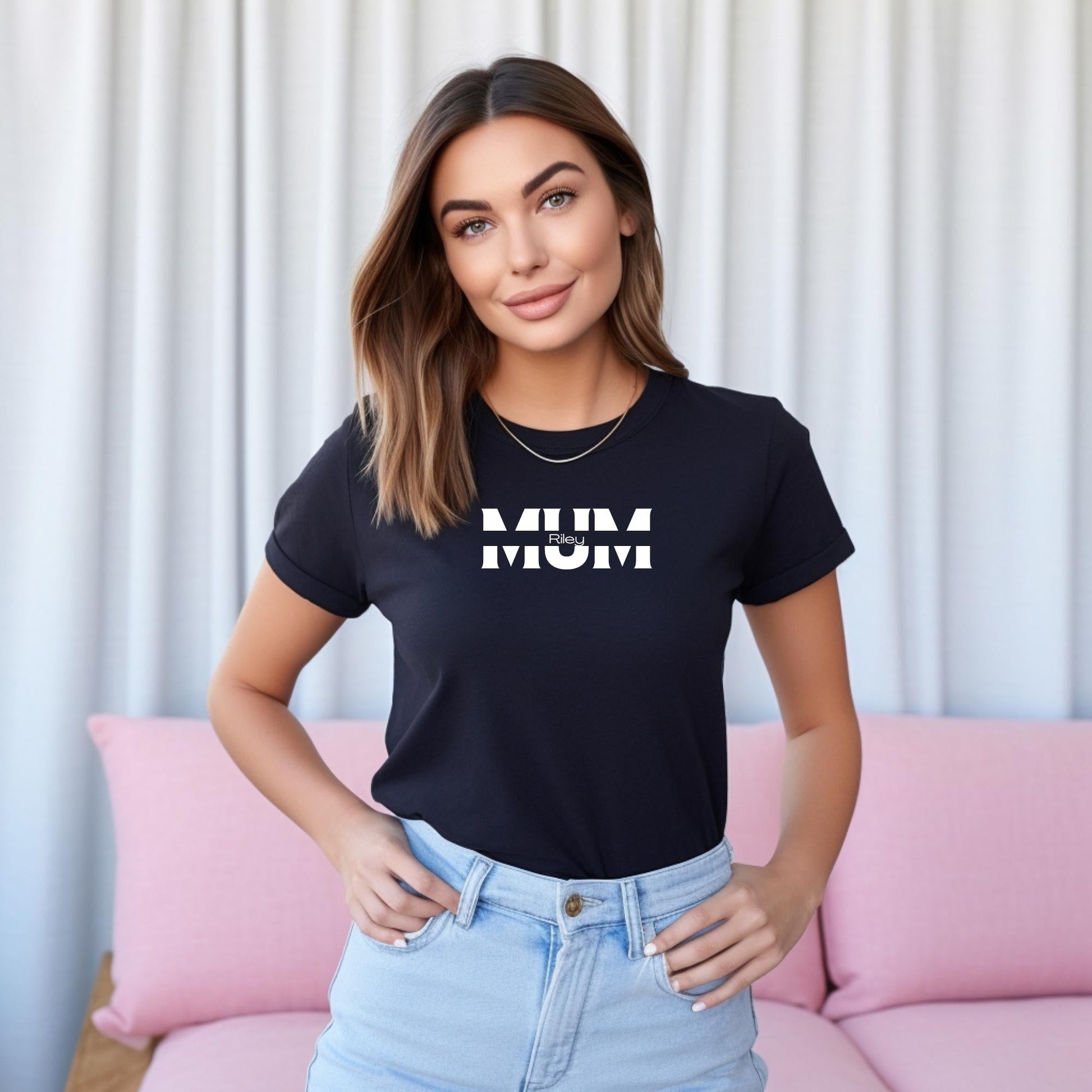 Personalised Mom Shirt with Kids Name, Custom Mom Shirt, Kids Name Shirt, Custom Mom Gift, Mother's Day Shirt, Shirts for Mum, Gift for Mom