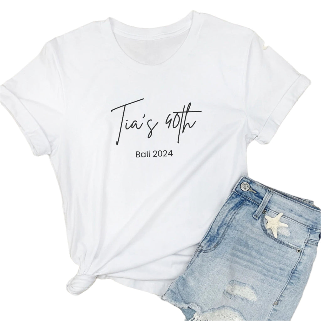 Personalised Name Birthday T Shirt for Women