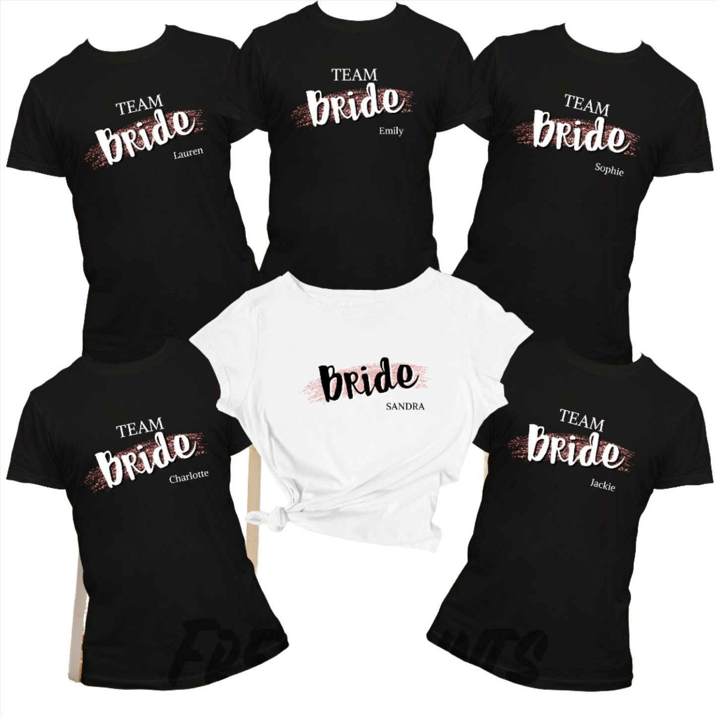 Personalised Name Team Bride Hen Party T-Shirts