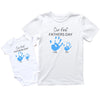 Perosnalised Our First Father's Day Handprint Matching Shirts