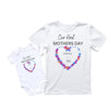 Personalised Our First Mothers Day Matching Heart T Shirts