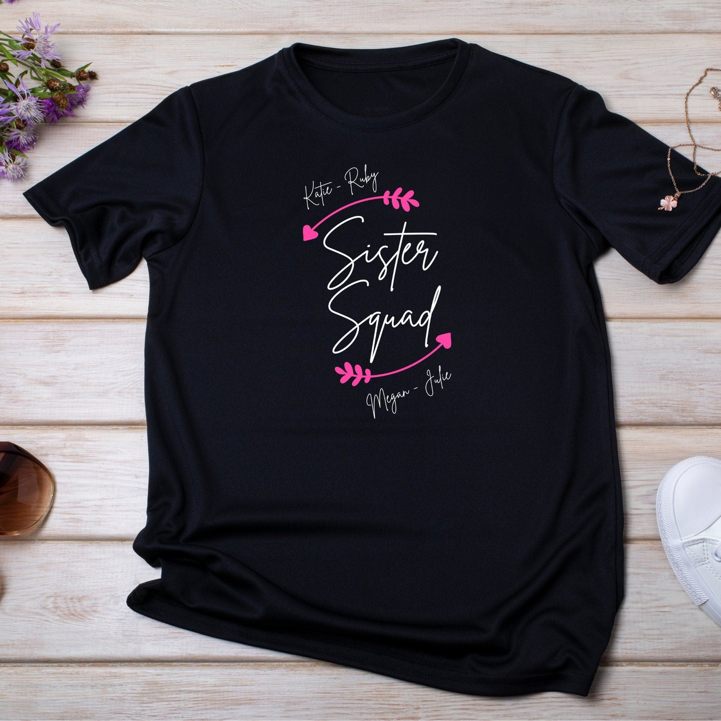 Sister Squad Custom T-Shirt, Personalised Matching Tees for Sisters