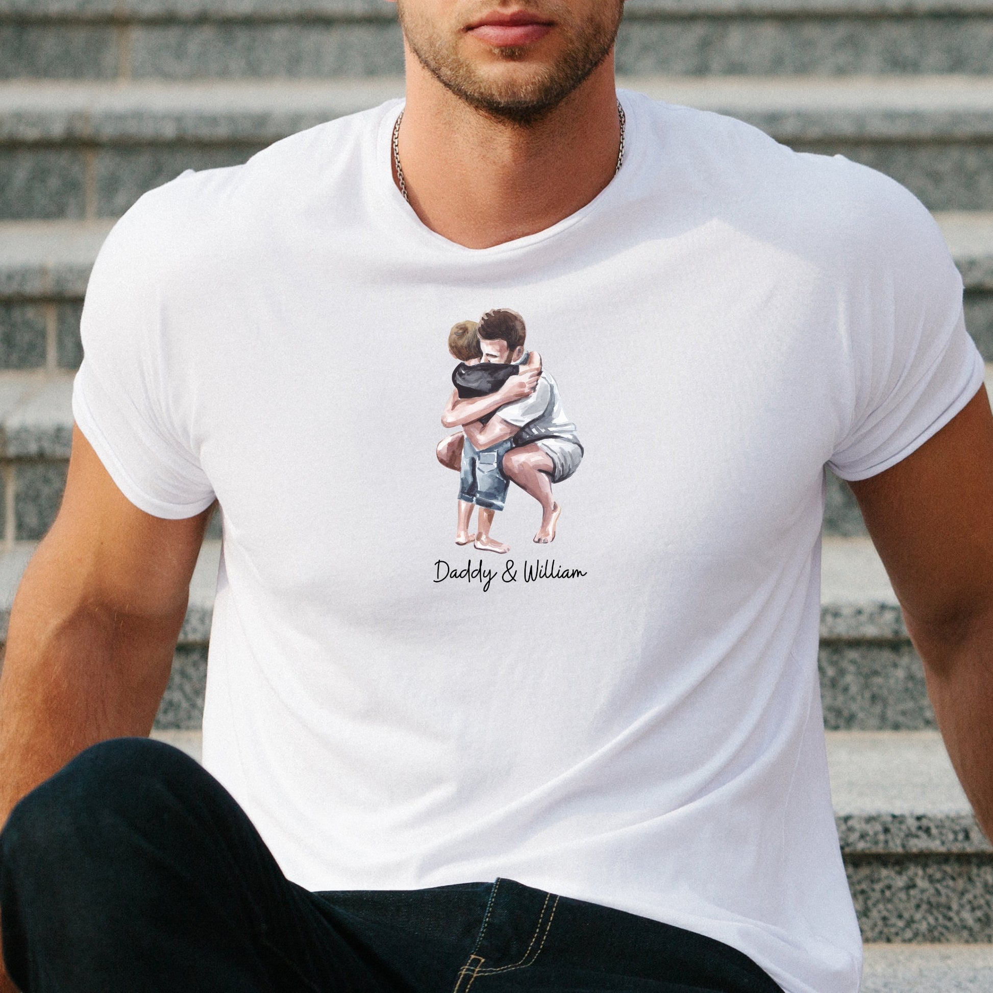 Personalised Father and Child Hug T-Shirts