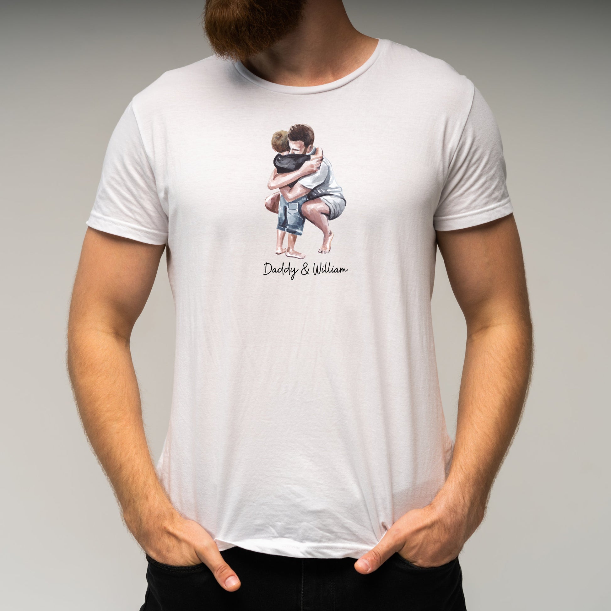 Personalised Father and Child Hug T-Shirts