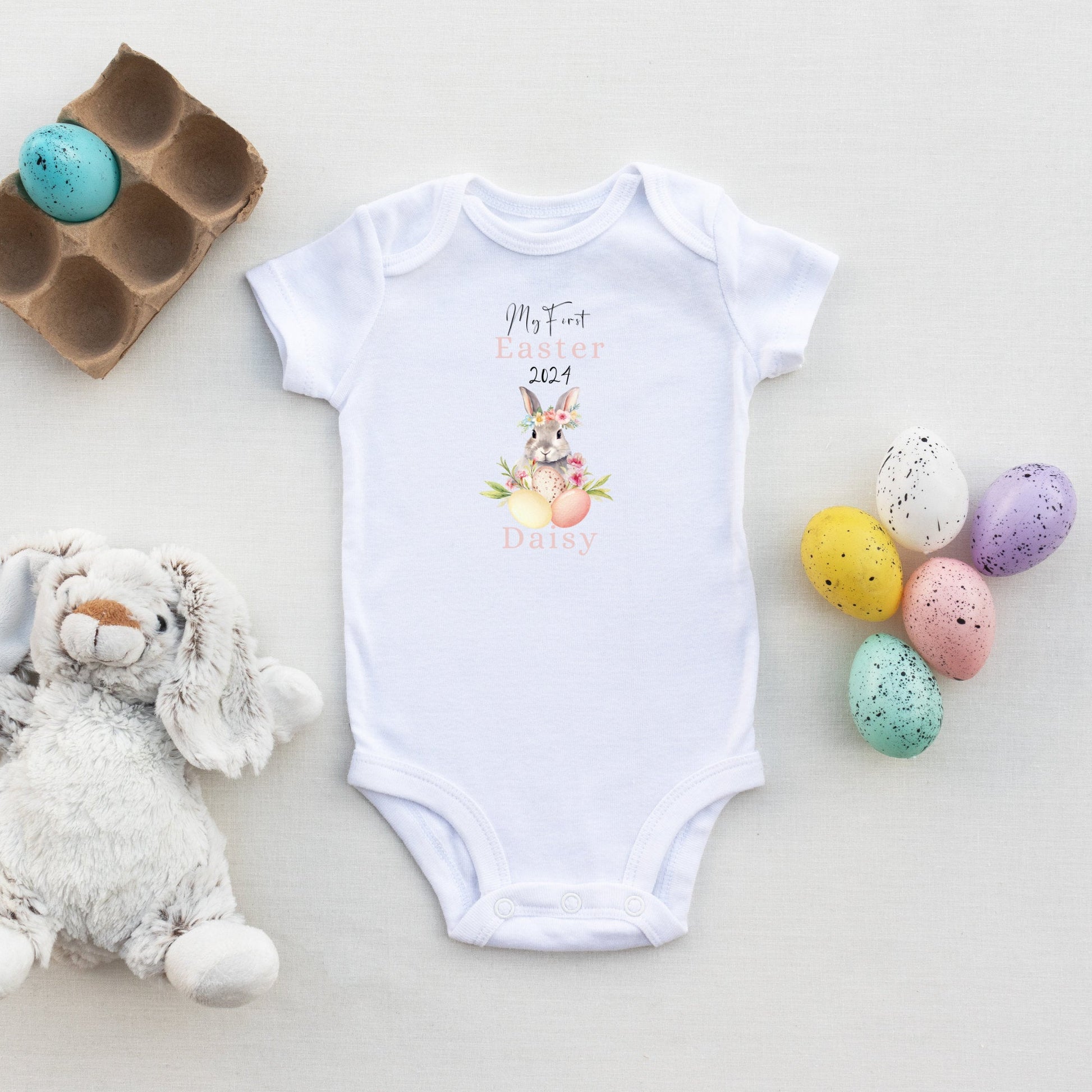 My First Easter Babygrow Little Rabbit My First Easter Outfit Baby Boys Easter Outfit My First Easter Baby Vest My 1st Easter Sleepsuit