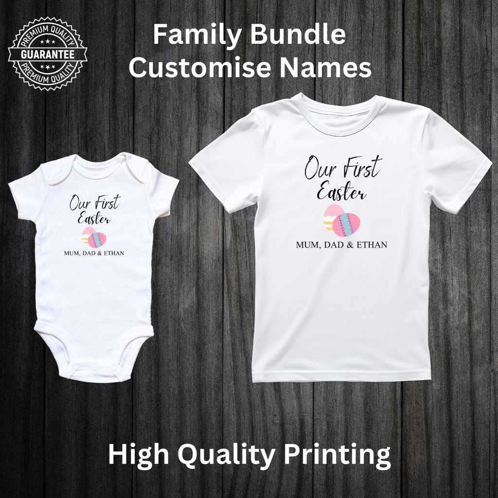 Personalised Our First Easter Day Family Matching T Shirt