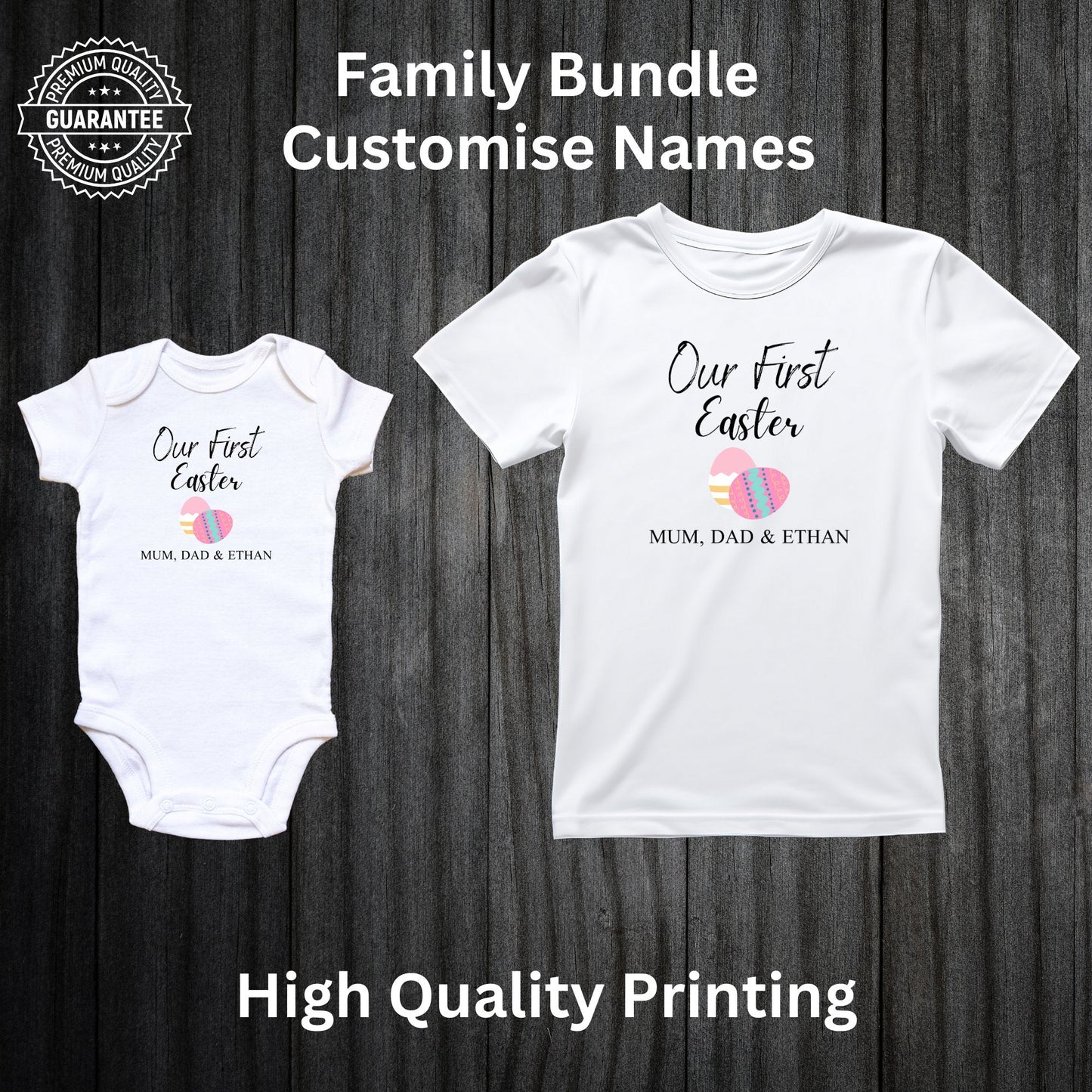 Personalised Our First Easter Day Family Matching T Shirt