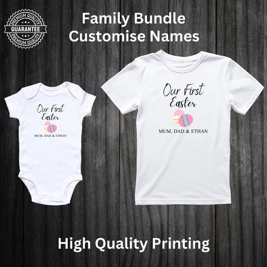 Personalised Our First Easter Day Family Matching T Shirt
